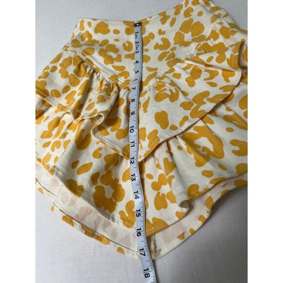 MOTHER The Ruffle Mini Skirt Floral Leopard Print Yellow White Size 23 NWT - Picture 8 of 11